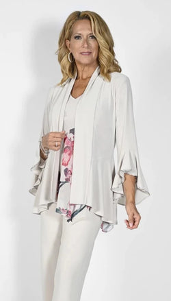Almond Silky Knit Cover Up With Diamante Trim 232138