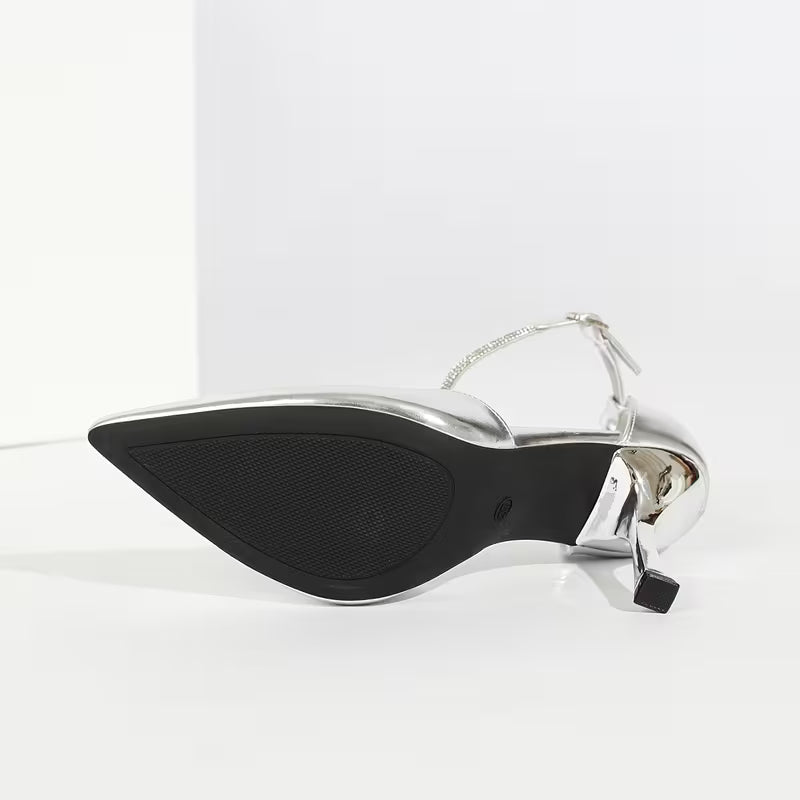 Silver High heel Shoe