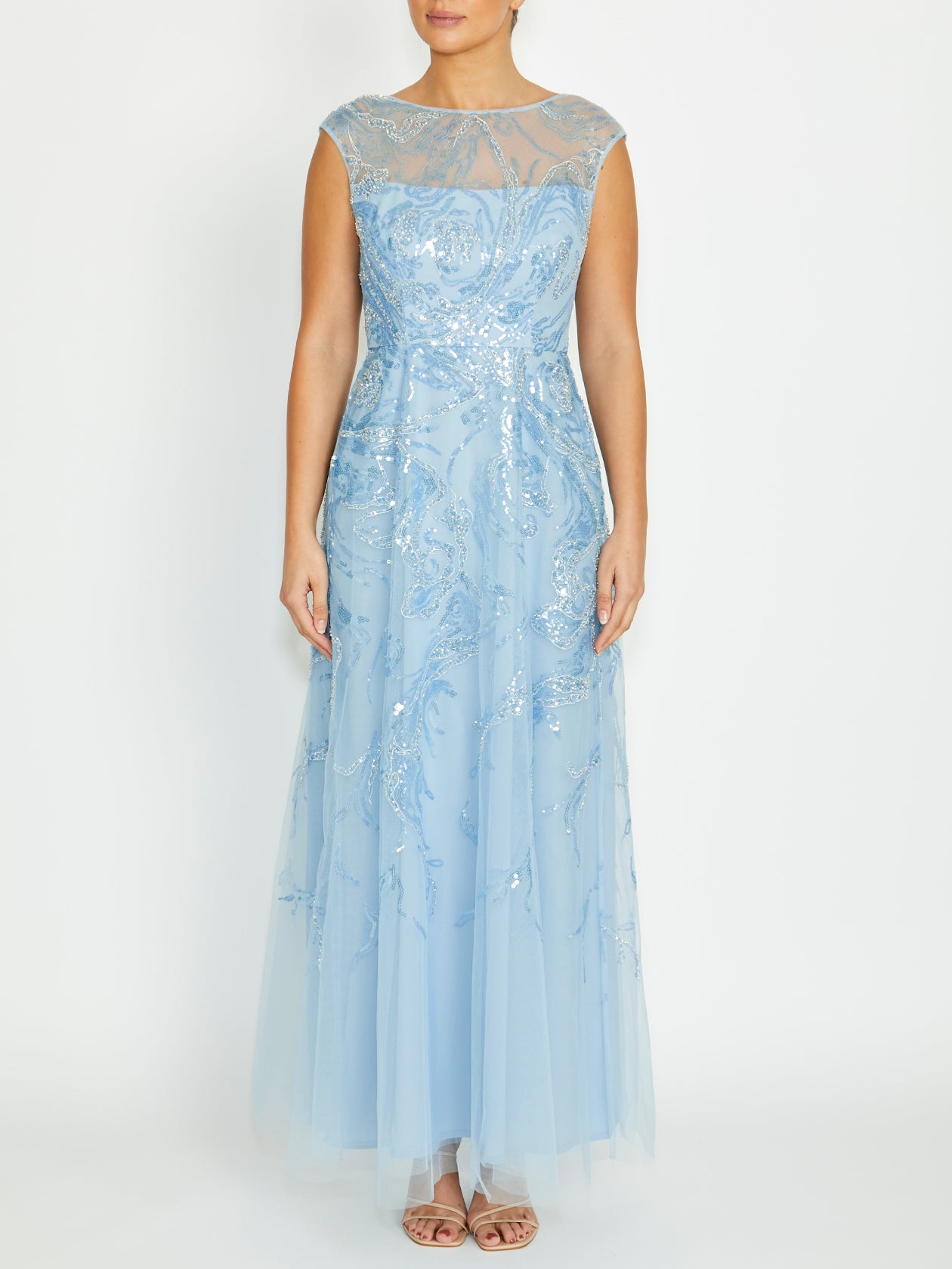Sky Blue Mesh Gown
