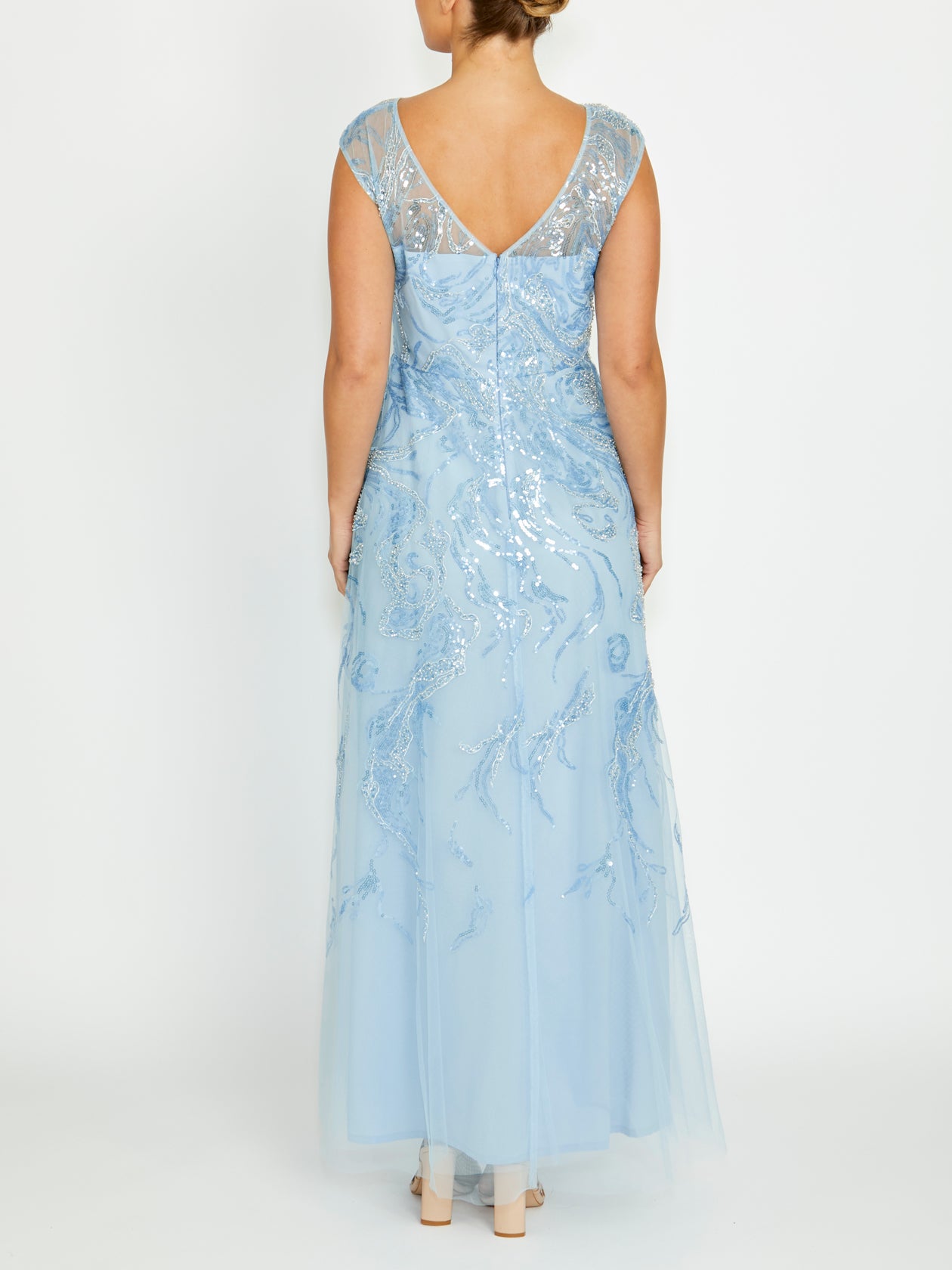 Sky Blue Mesh Gown