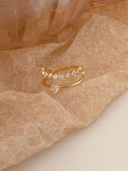 18K Gold-Plated Cubic Zirconia Vintage Band Ring