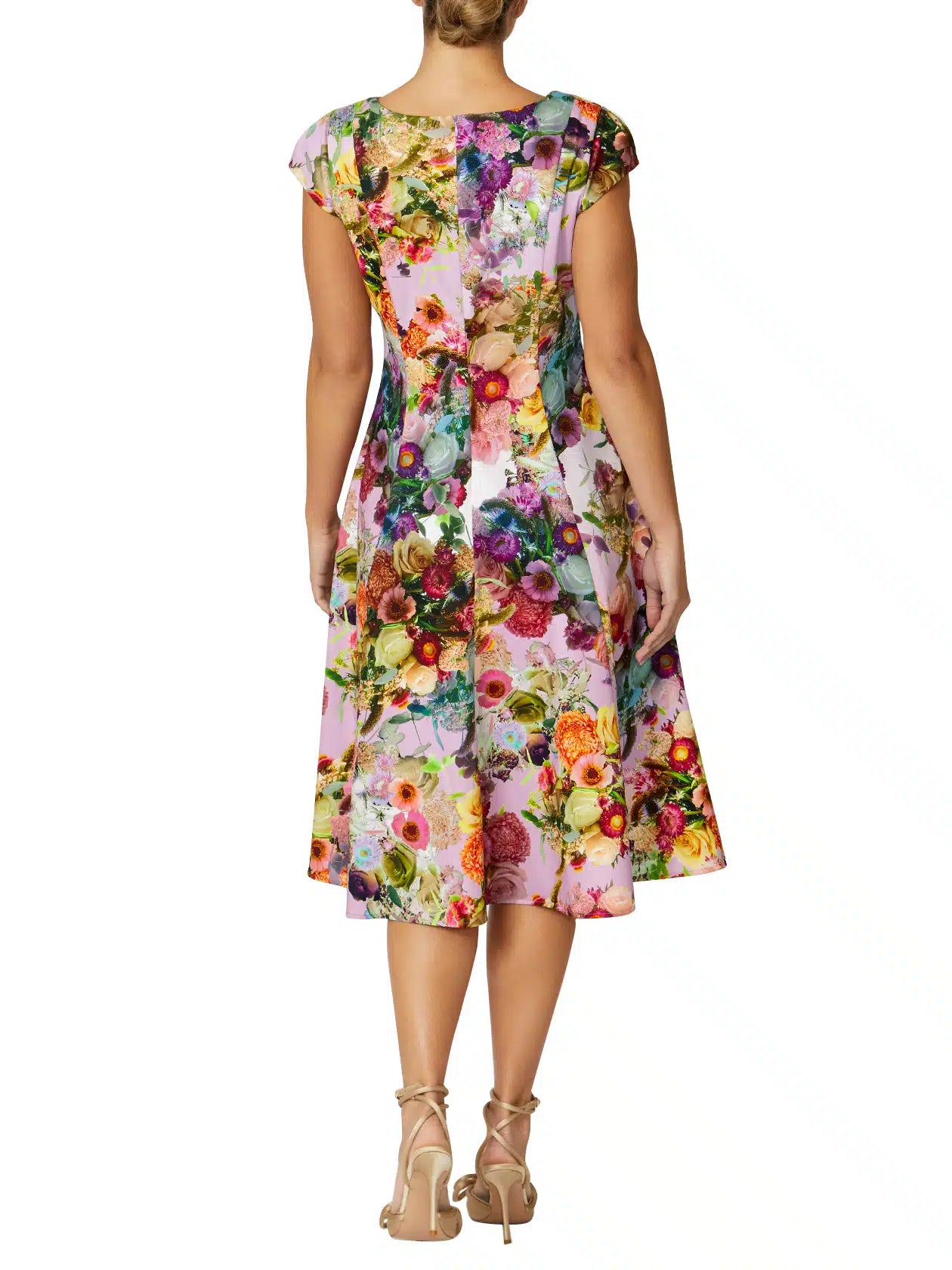 MULTI-COLOR FLORAL A-LINE DRESS