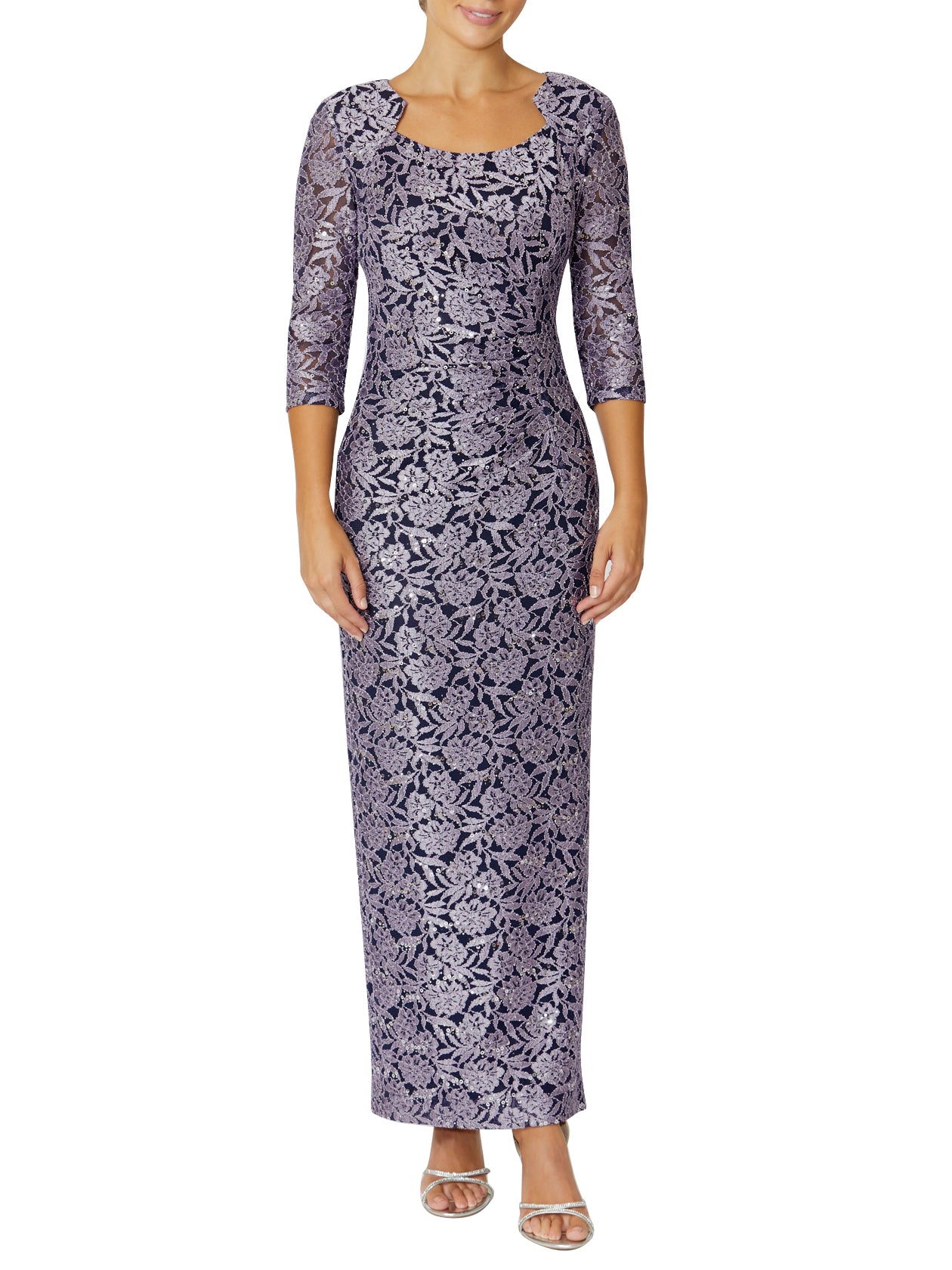 Stretch Lace & Sequin Gown