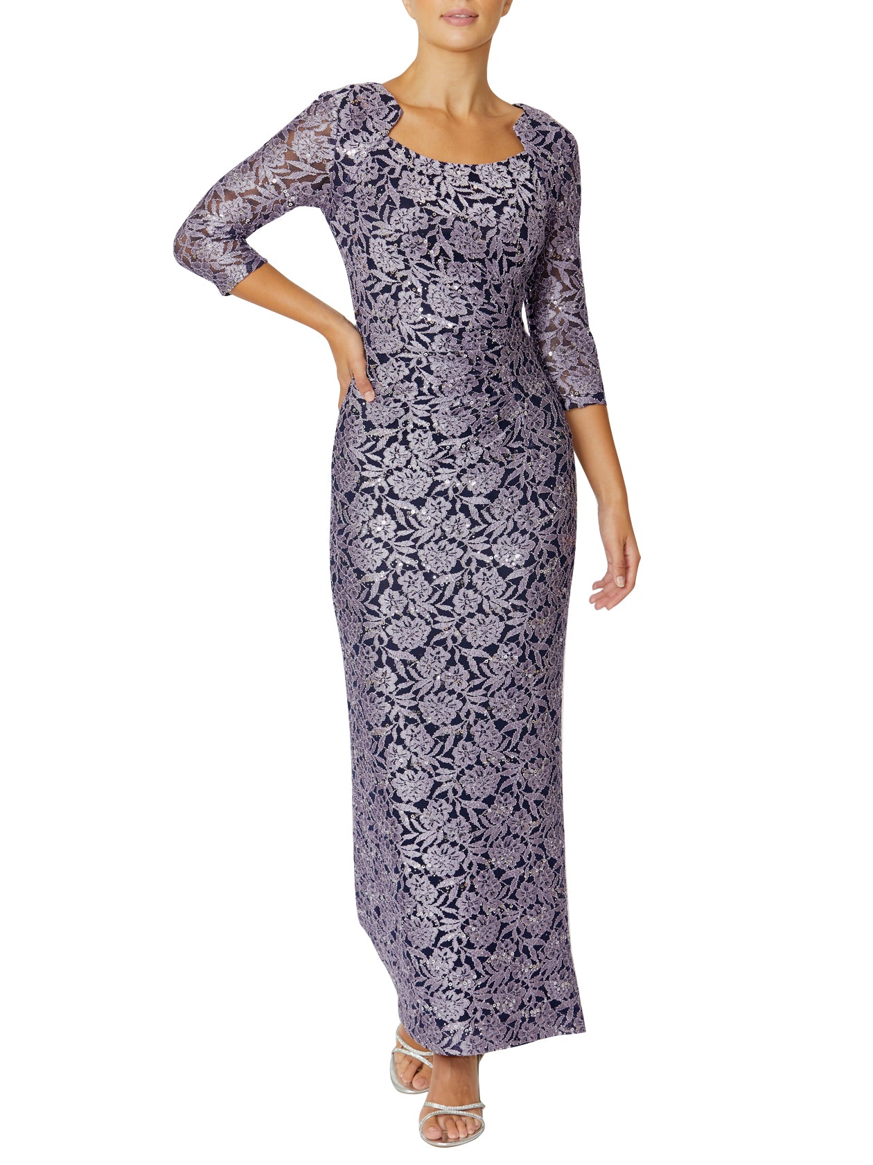 Stretch Lace & Sequin Gown
