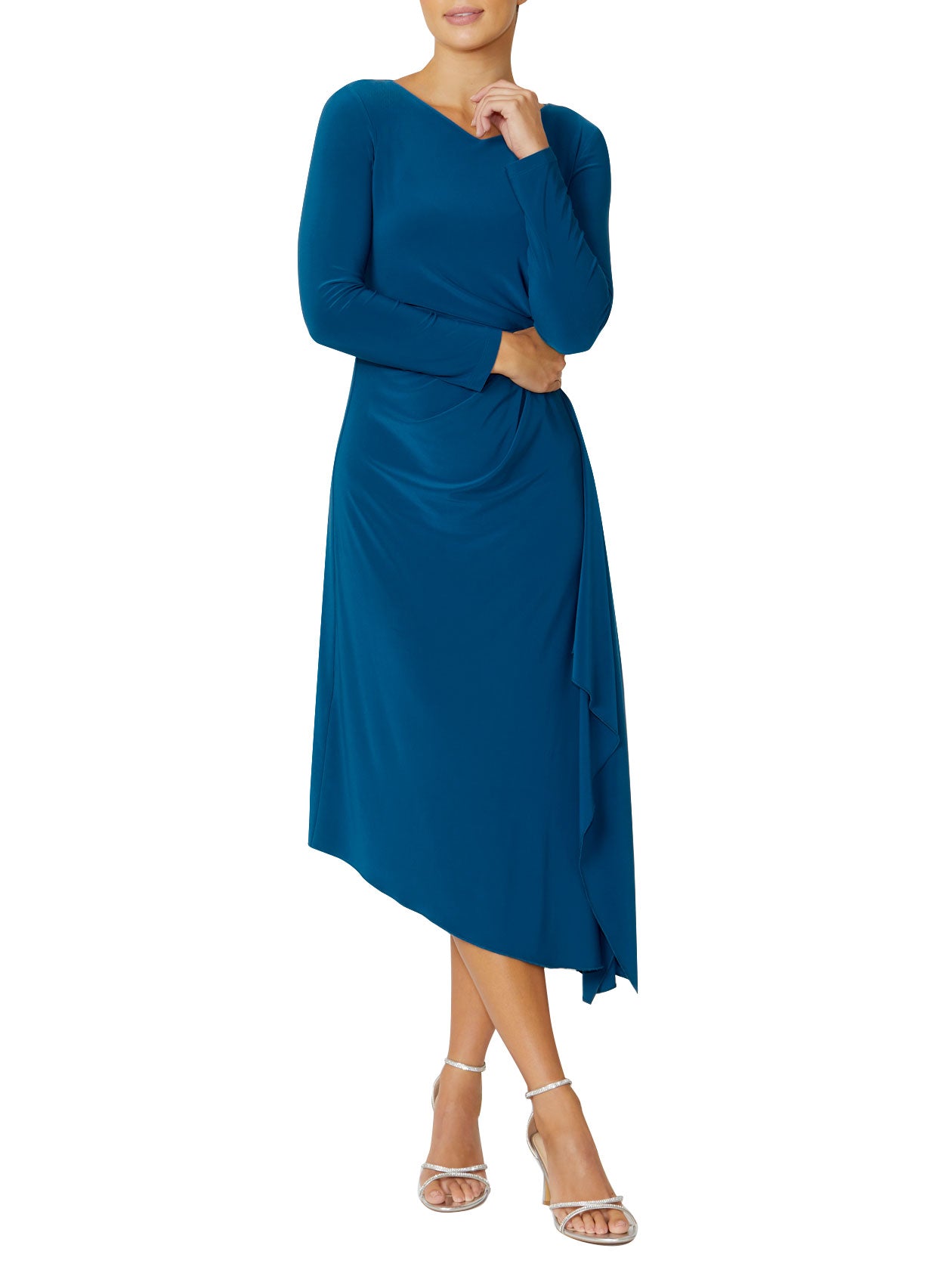 Petrol Blue Jersey Dress