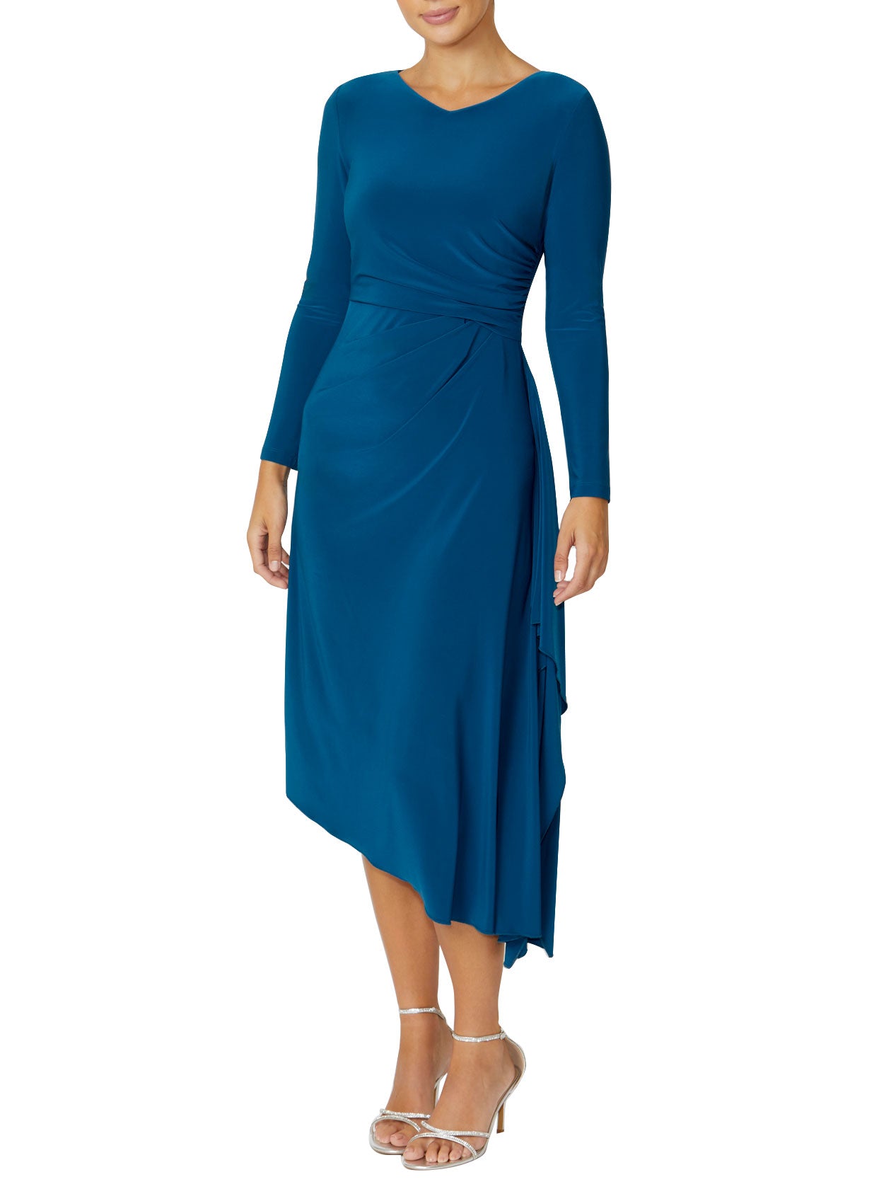 Petrol Blue Jersey Dress