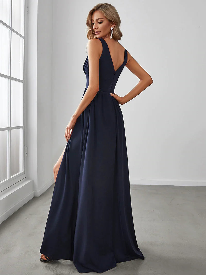 Navy Blue A-Line Gown