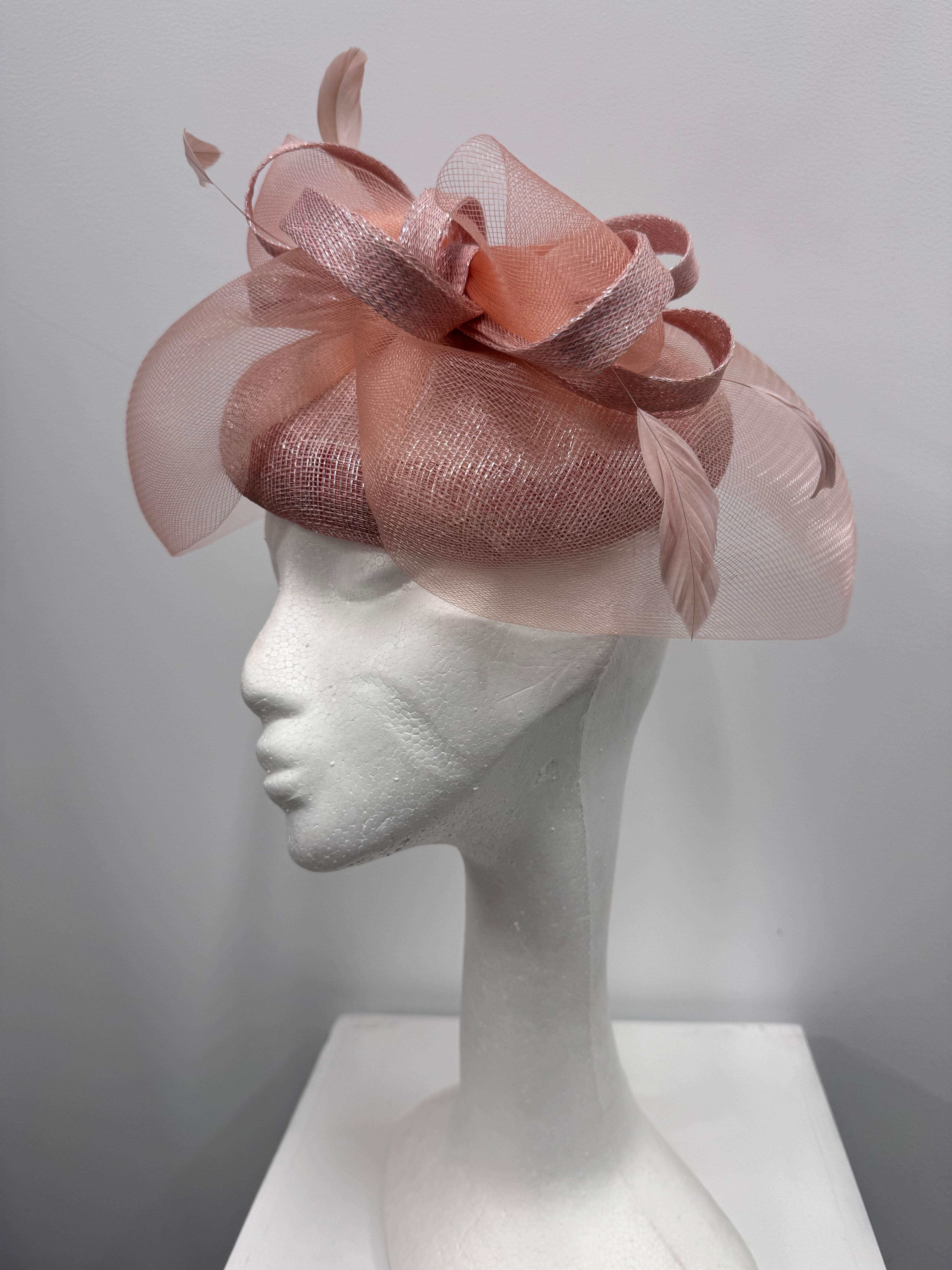 Soft Pink & Silver Fascinator