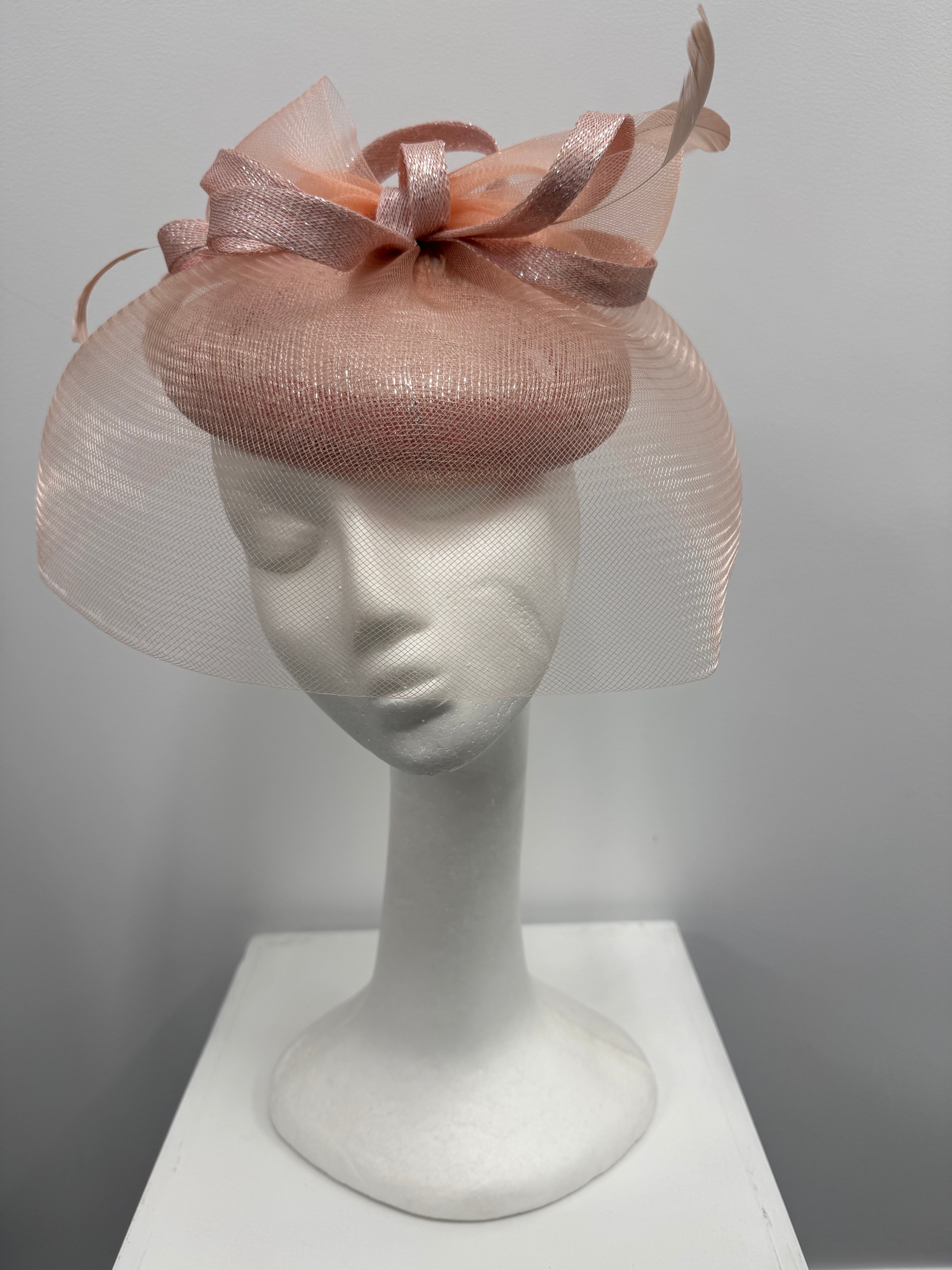 Soft Pink & Silver Fascinator