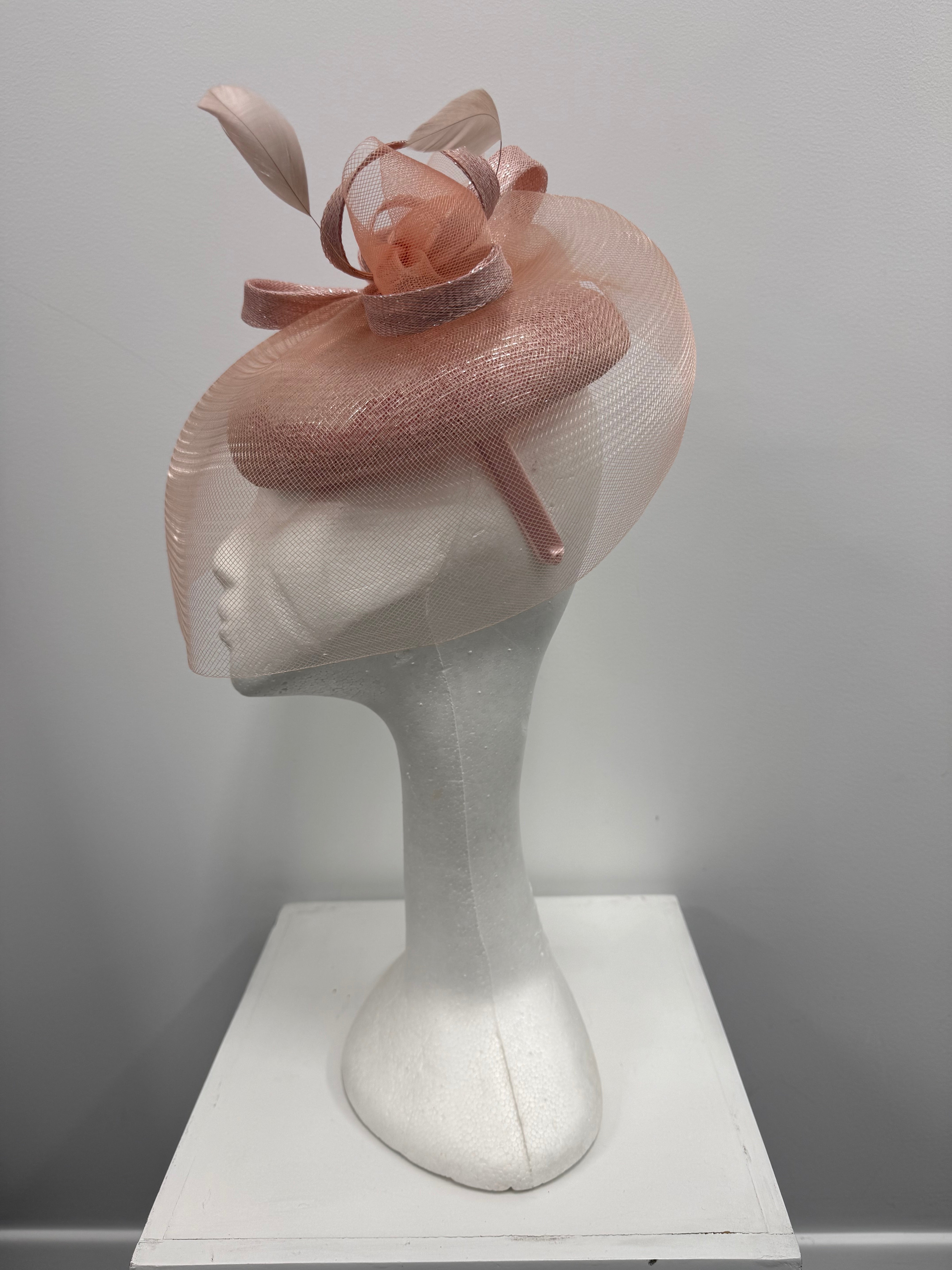 Soft Pink & Silver Fascinator