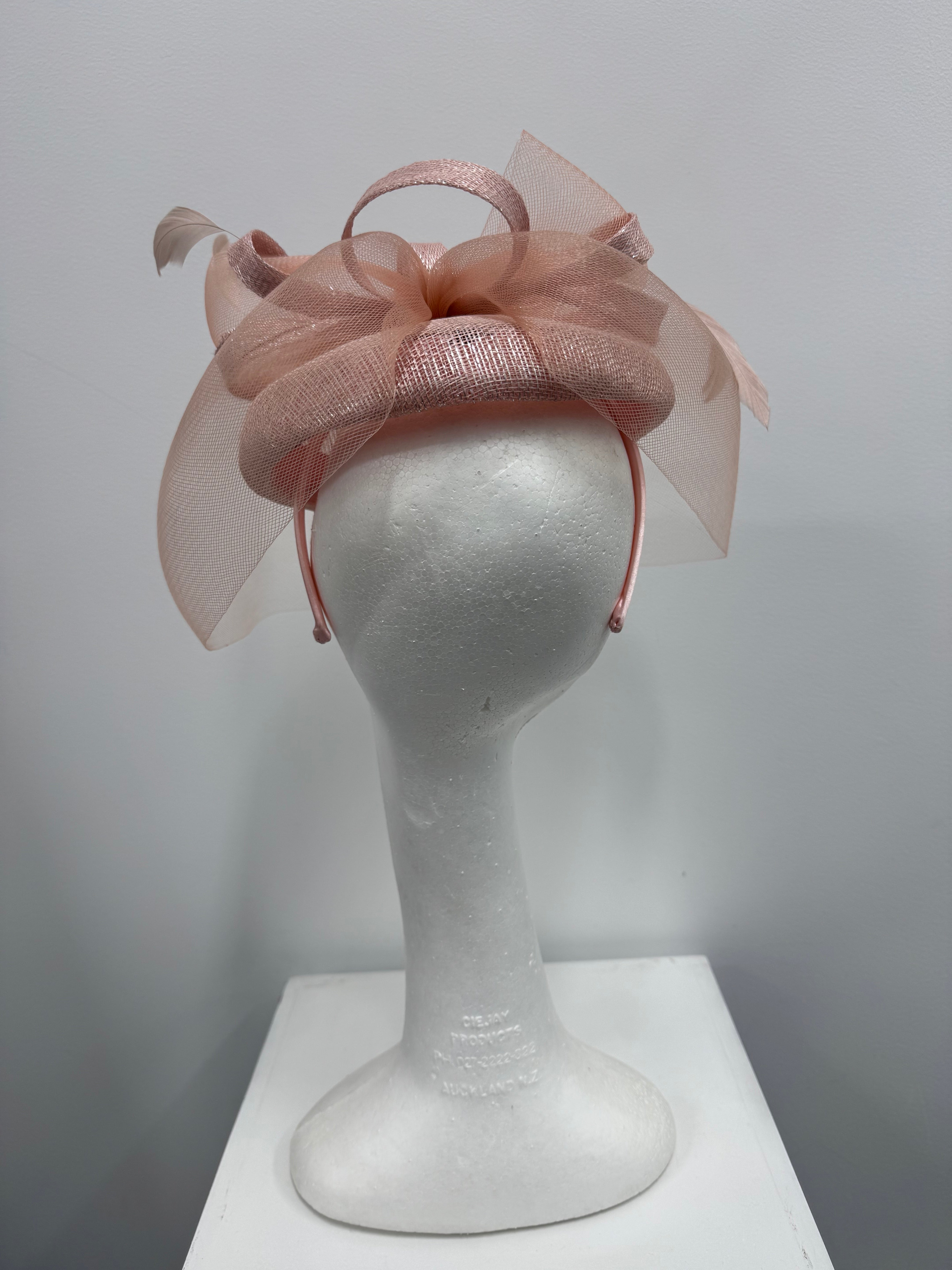 Soft Pink & Silver Fascinator