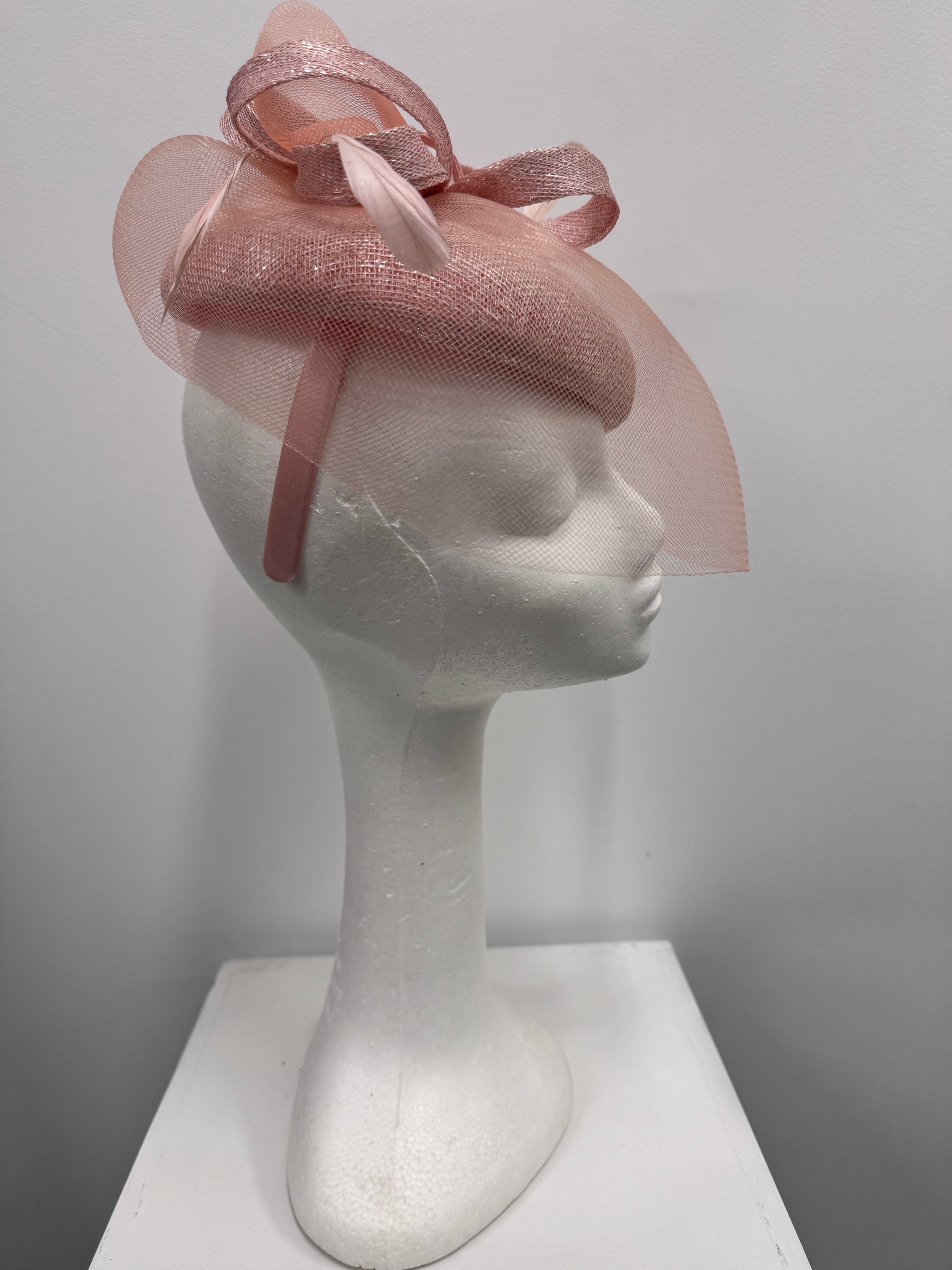 Soft Pink & Silver Fascinator