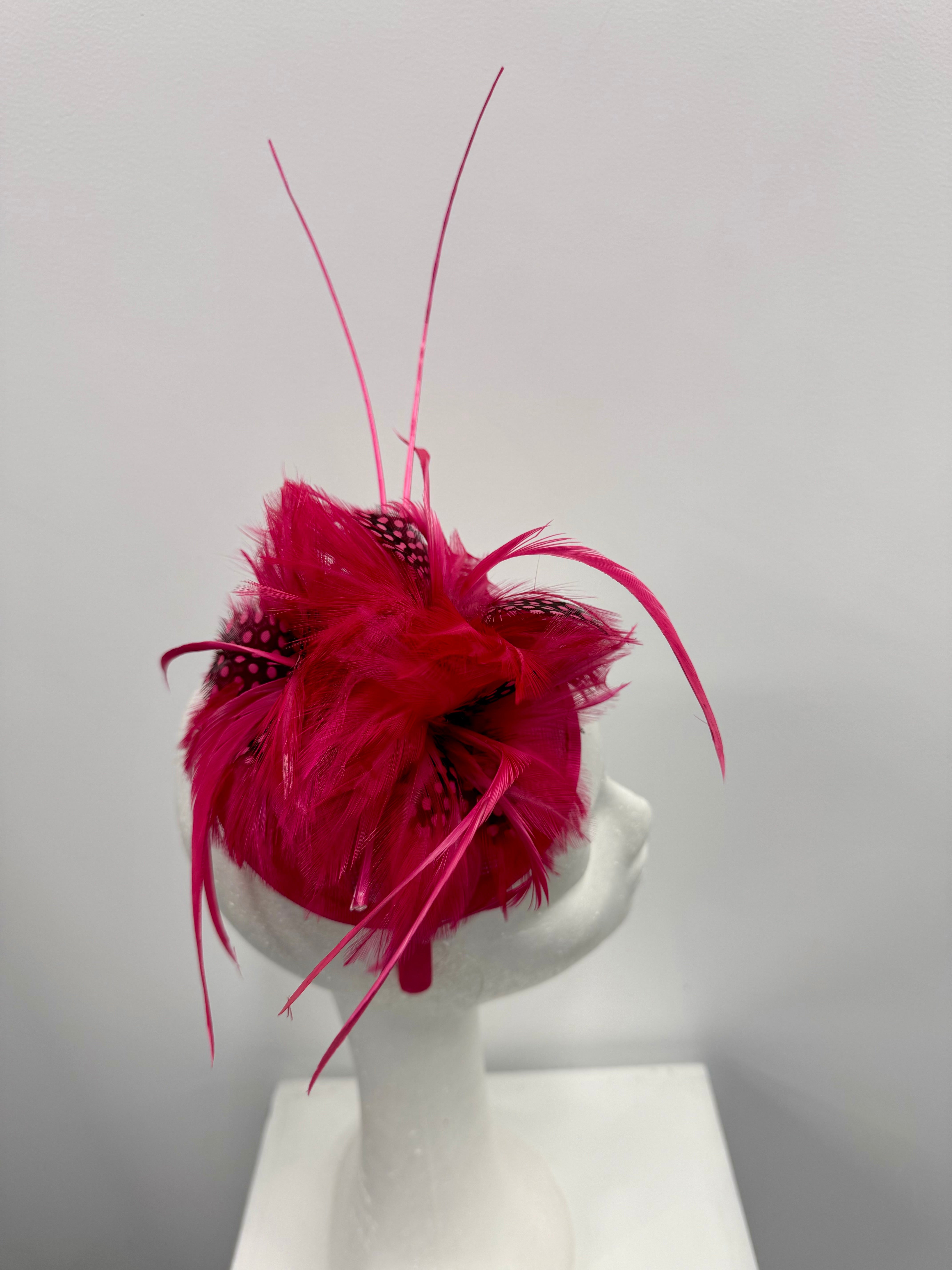 Fuchsia Feather Fascinator