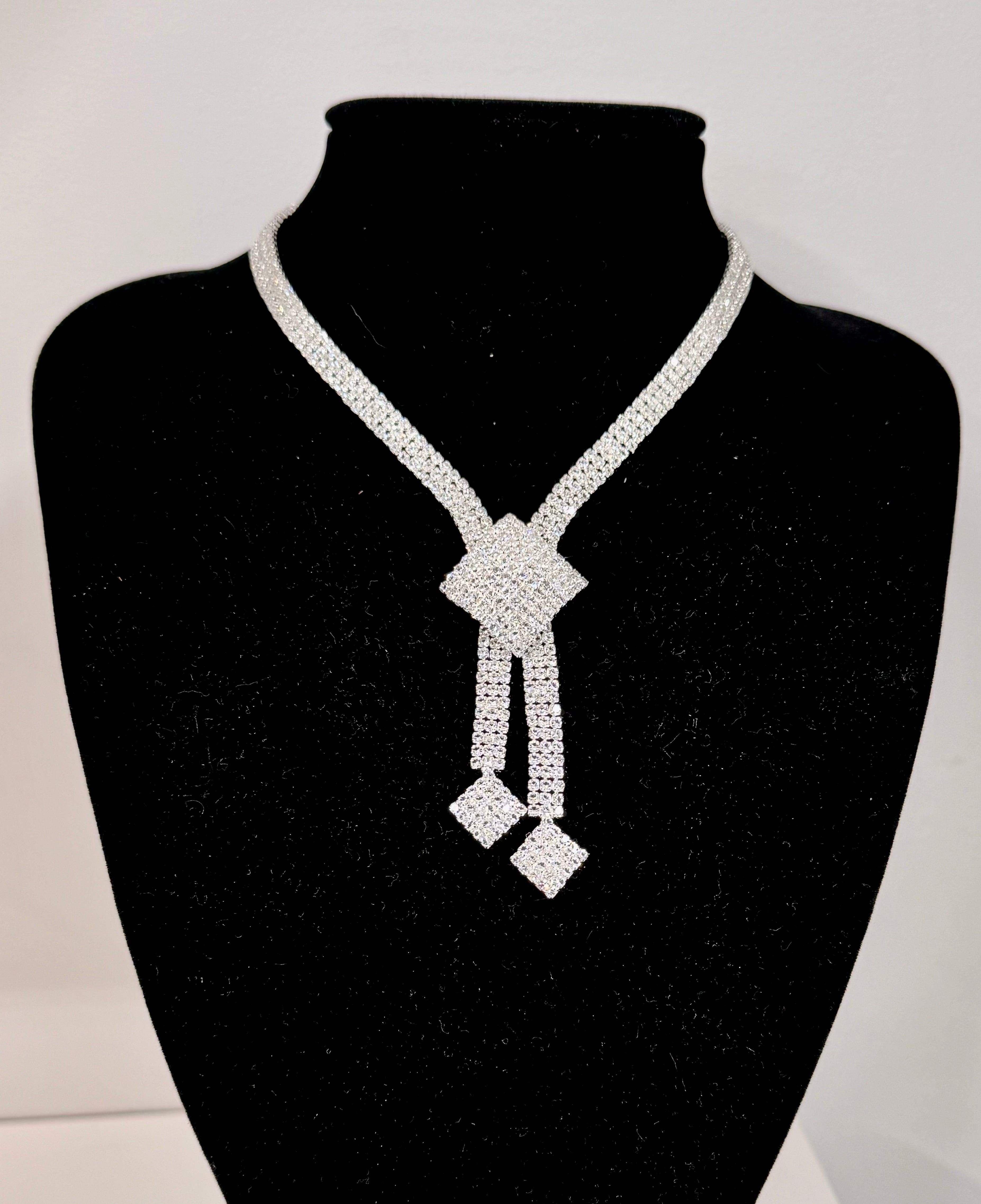 Rhinestone Geometric Necklace