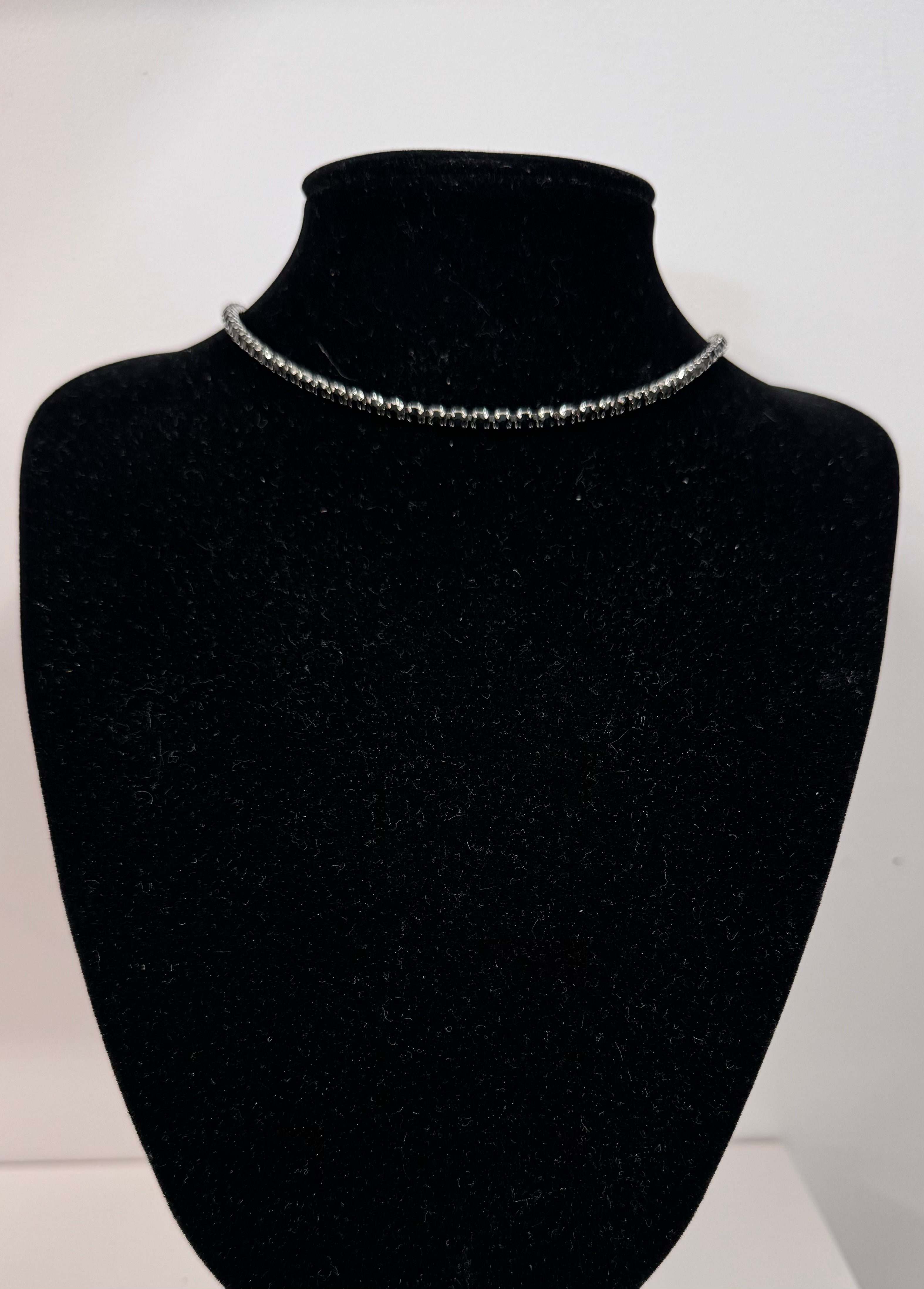 Simple Black Rhinestone Choker Necklace