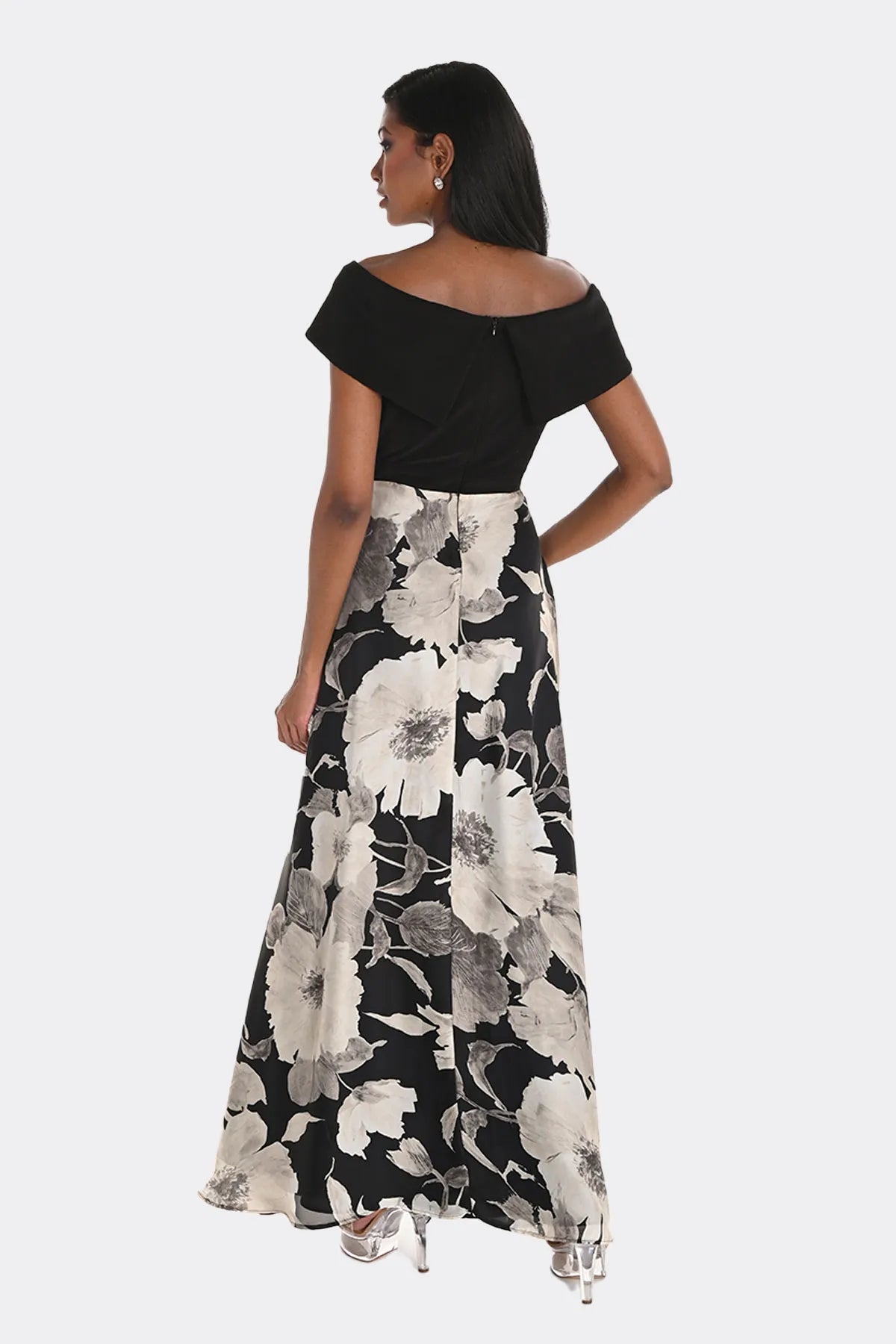 Floral Off-shoulder Maxi Dress Style 259344