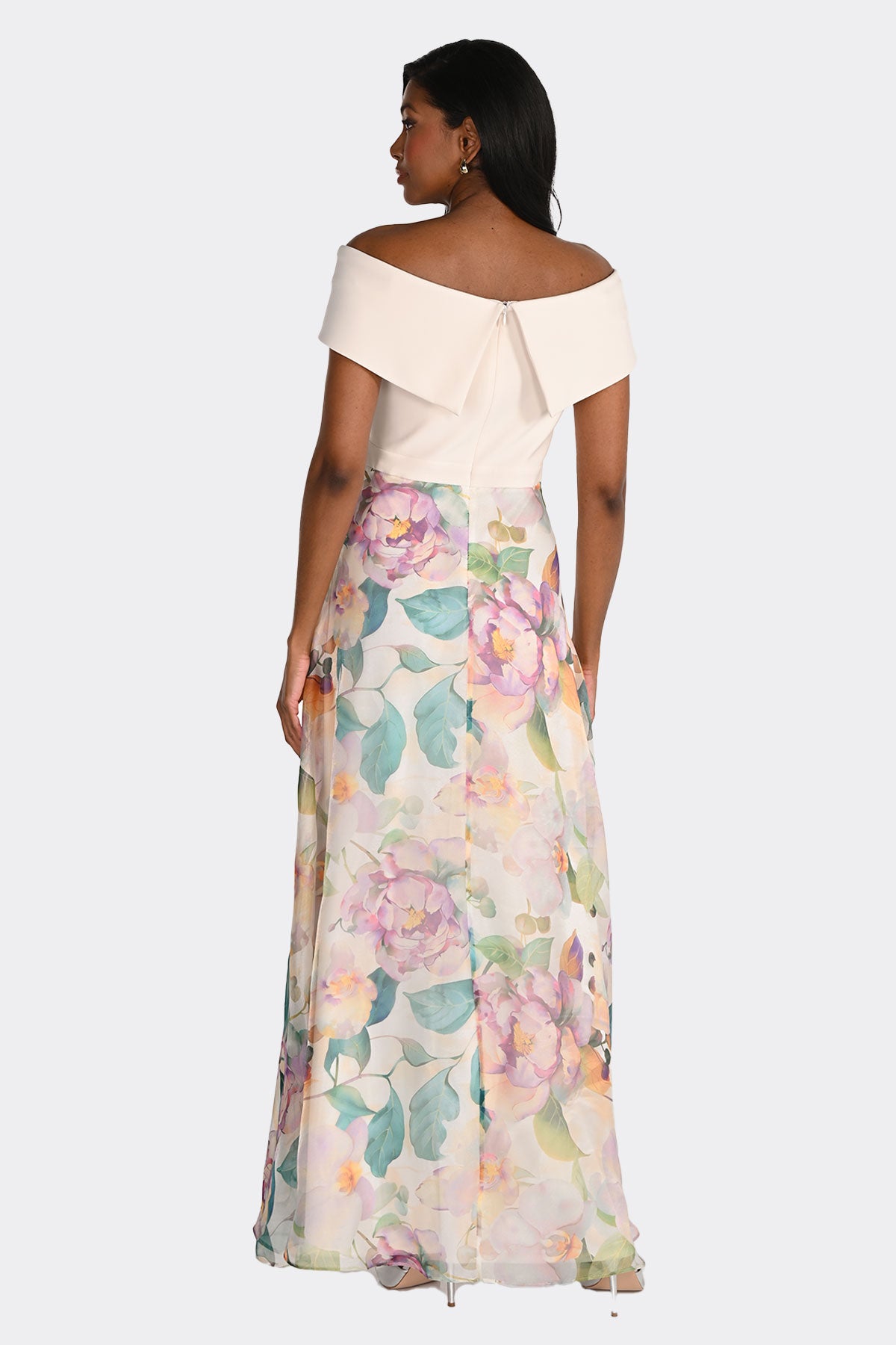 Off The Shoulder Long Print Dress