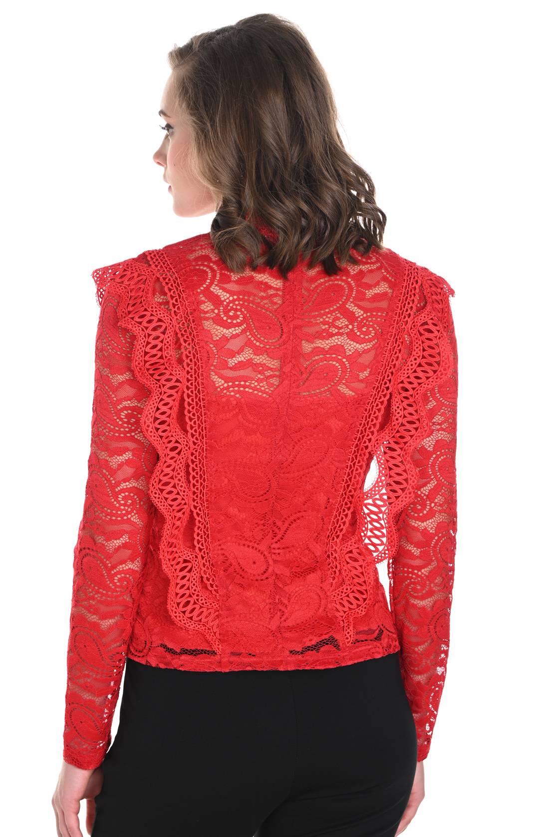 Red Ruffled Lace Top 244626U