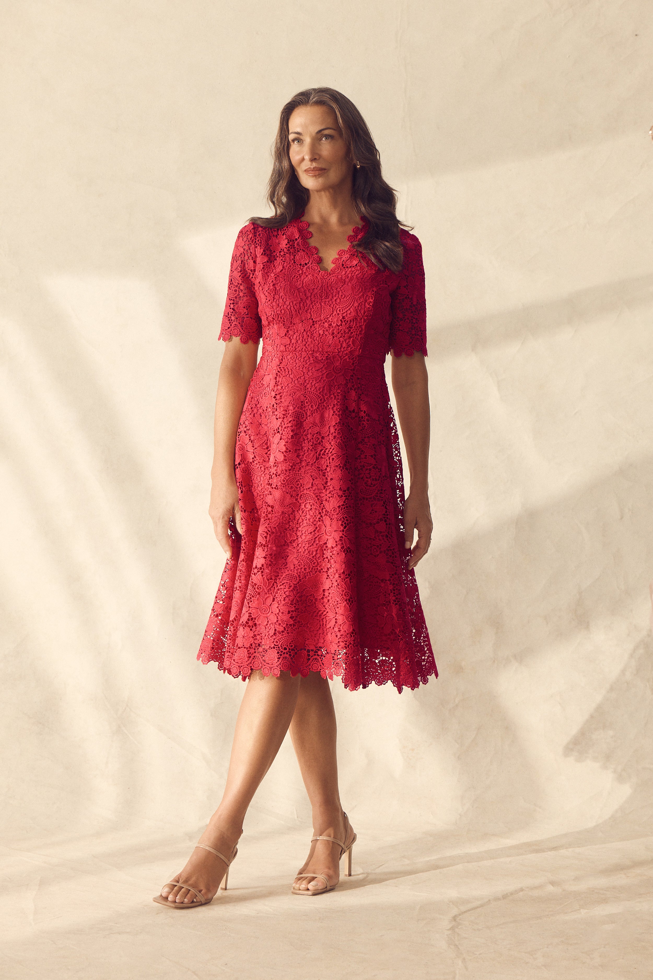 Lace Dress in Rasberry
