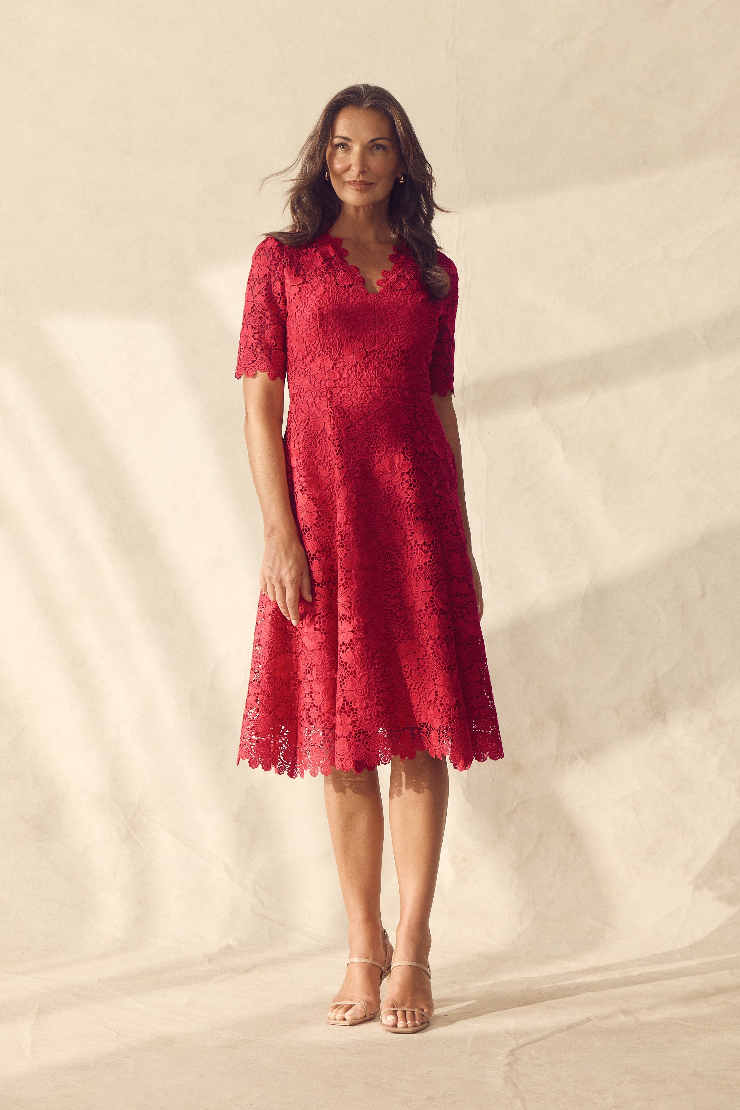 Lace Dress in Rasberry