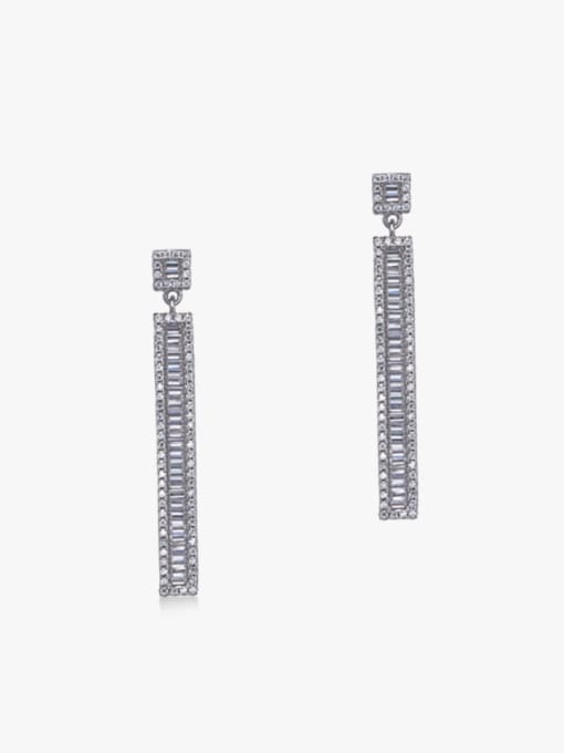 925 Sterling Silver and CZ Geometric Earrings