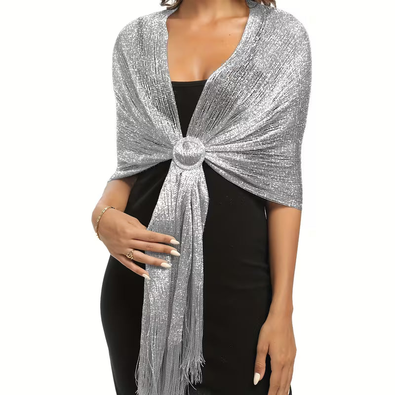 Tassel Shawl in Silver