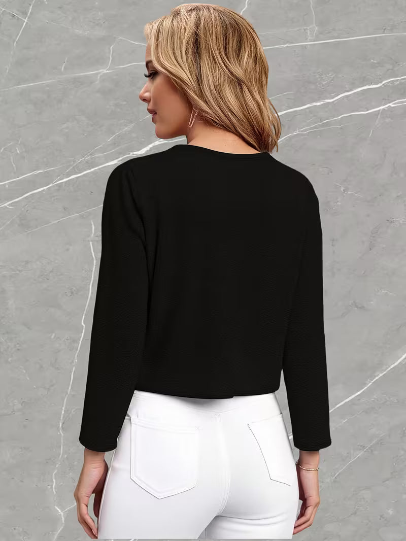 Long Sleeved Bolero in Black