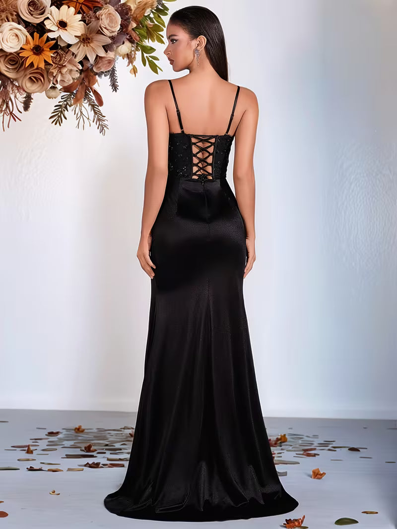 Black Satin Gown