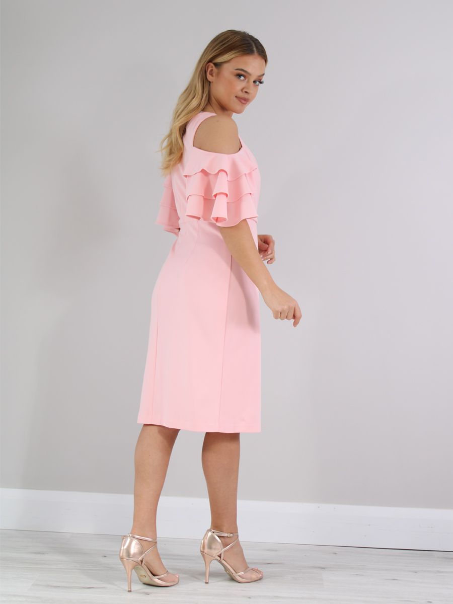 Pink Ruffle Sleeve Dress - After Hours Boutique