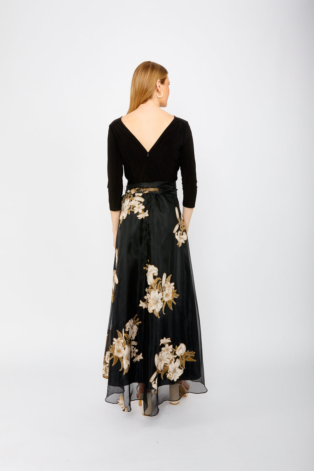 Elegant Long Dress Floral Embroidered Skirt 249419