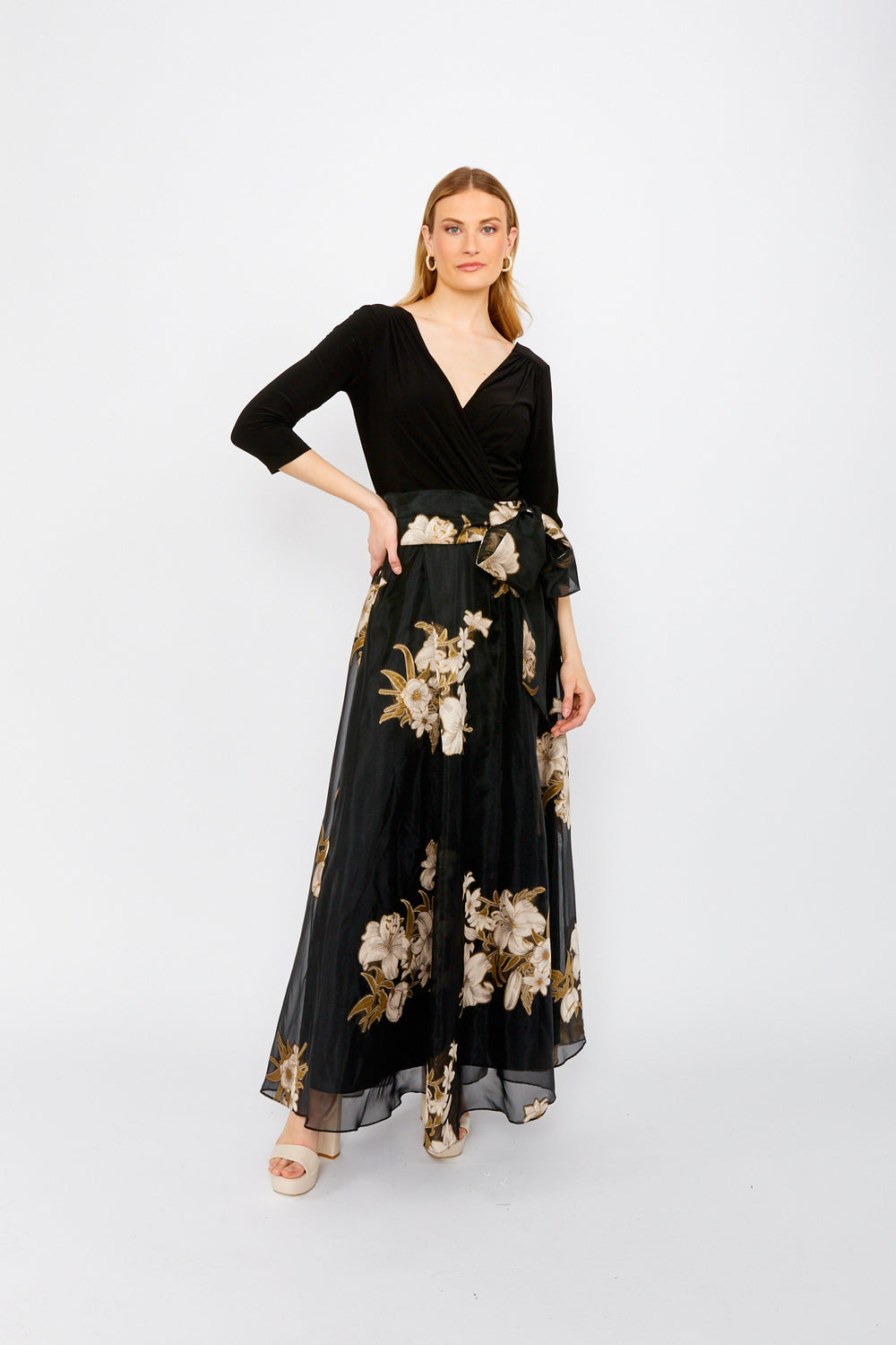 Elegant Long Dress Floral Embroidered Skirt 249419