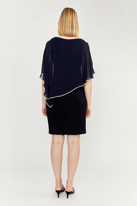 Chiffon Sparkle Shawl Overlay Dress - Midnight Blue 219203 - After Hours Boutique