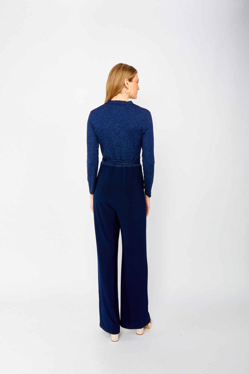 Formal V-Neck Jumpsuit in Navy 249180