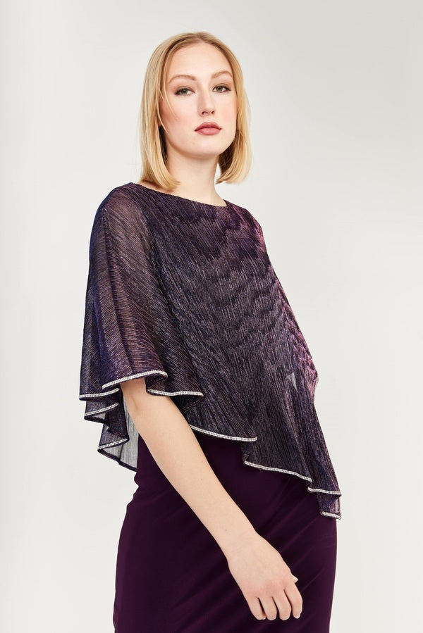 Metallic Overlay Dress in Shimmer Purple 239158