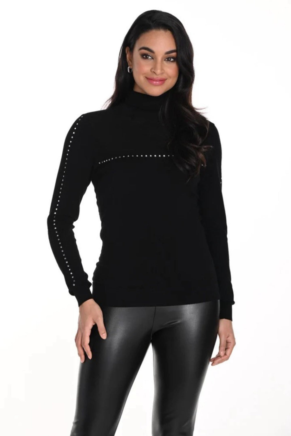Embellished Turtleneck Pullover 243432u