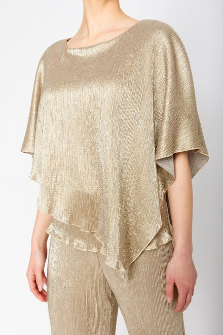 Metallic Draped Pullover Top 249109