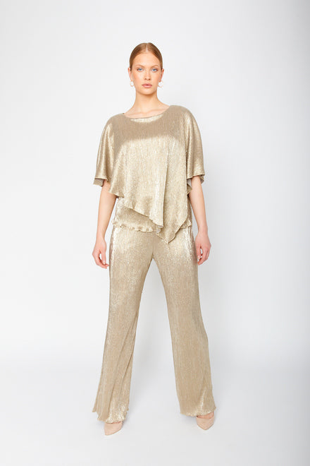 Metallic Draped Pullover Top 249109