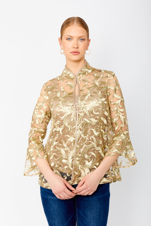 243232 Embroidered Gold Jacket