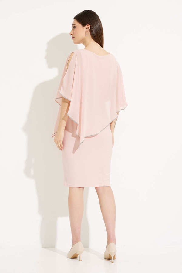 Layered Dress With Cape Overlay In Rose 223762