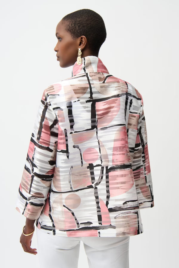 Organza Jacquard Abstract Boxy Jacket Style 261052