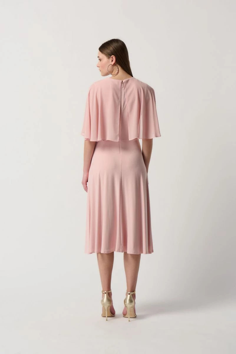 Silky Knit Fit And Flare Dress In Rose 231757