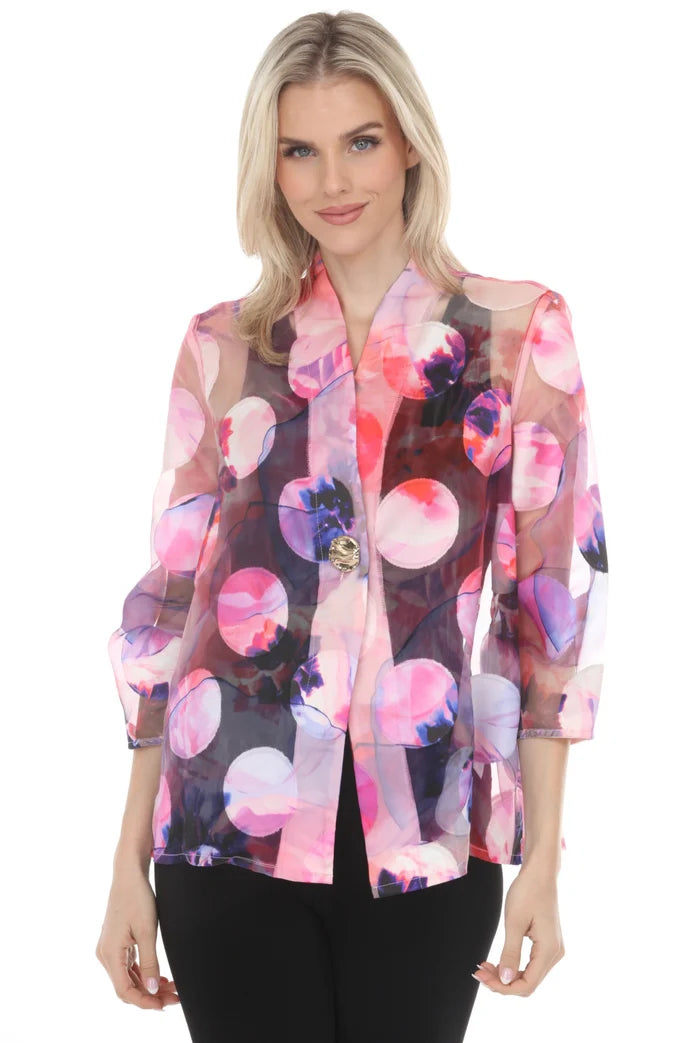 Multi Floral Polka Dots Sheer Jacket 261762