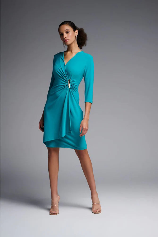Silky Knit Jersey Dress in Ocean Blue 231767