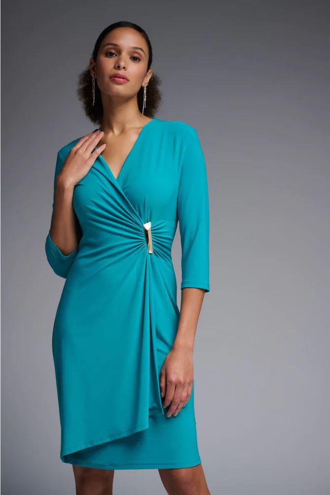 Silky Knit Jersey Dress in Ocean Blue 231767