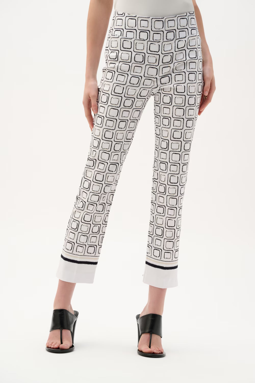 Geometric Mid-rise Trousers Style 262206