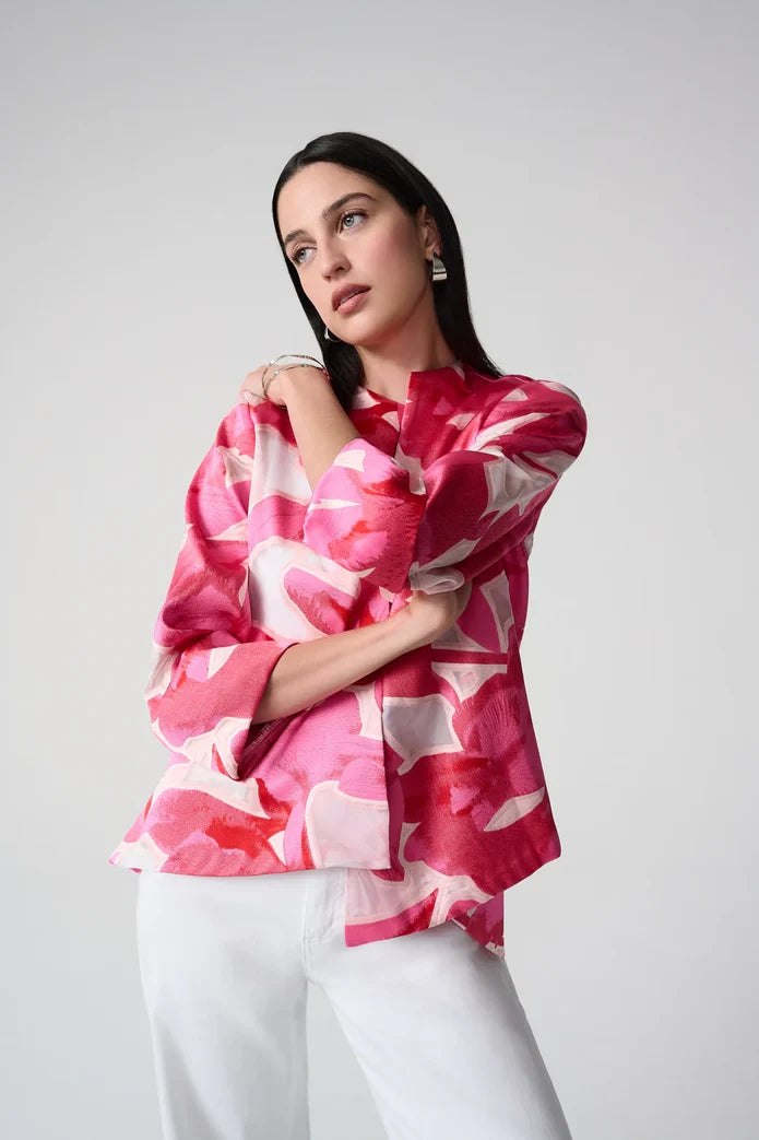 Pink/Multi Floral Asymmetric Swing Jacket 261180