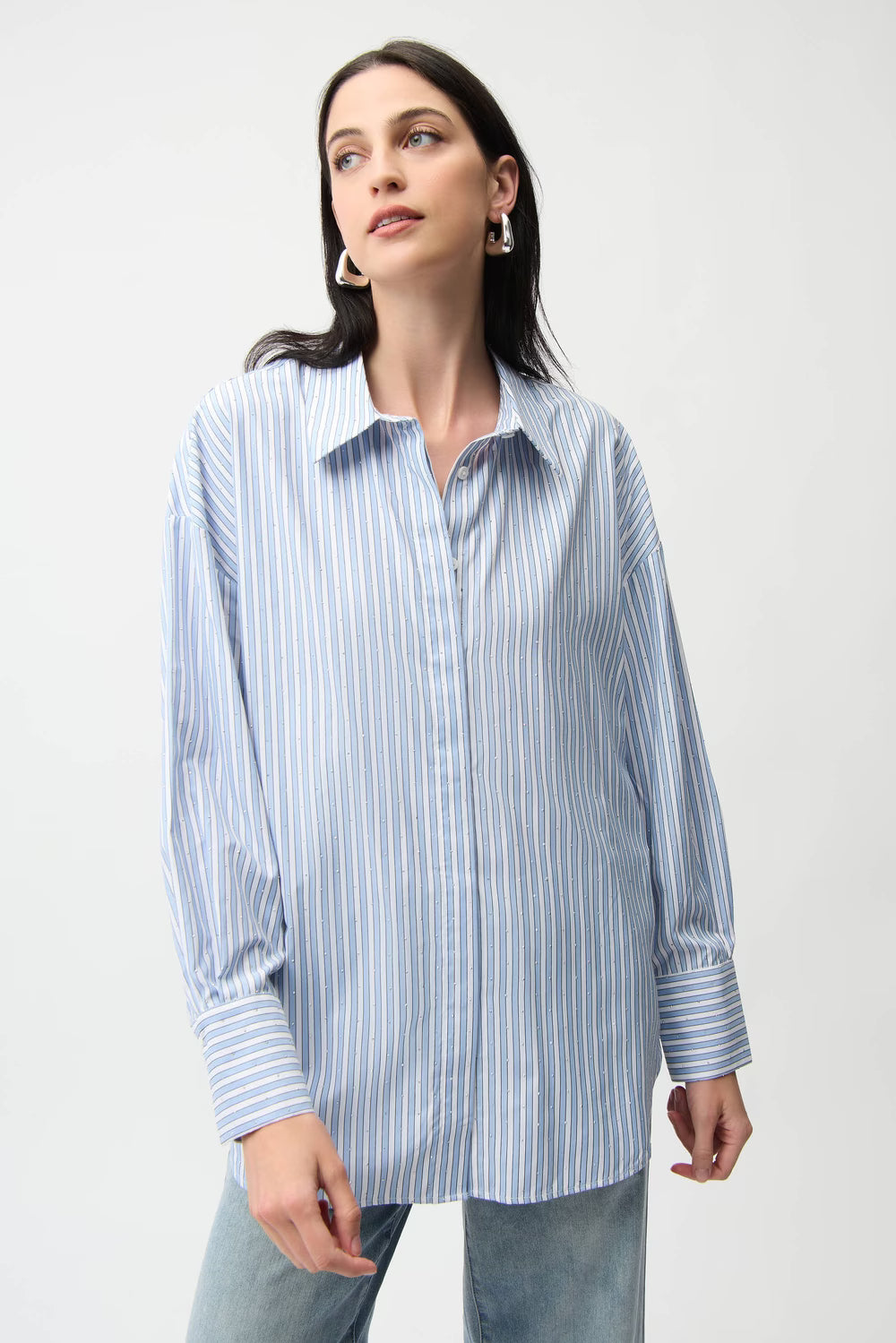 Striped Button Closure Shirt Style 261931