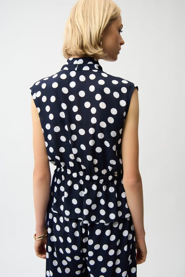 Polka Dot V-neck Top & Pant Set Style 261250/261305