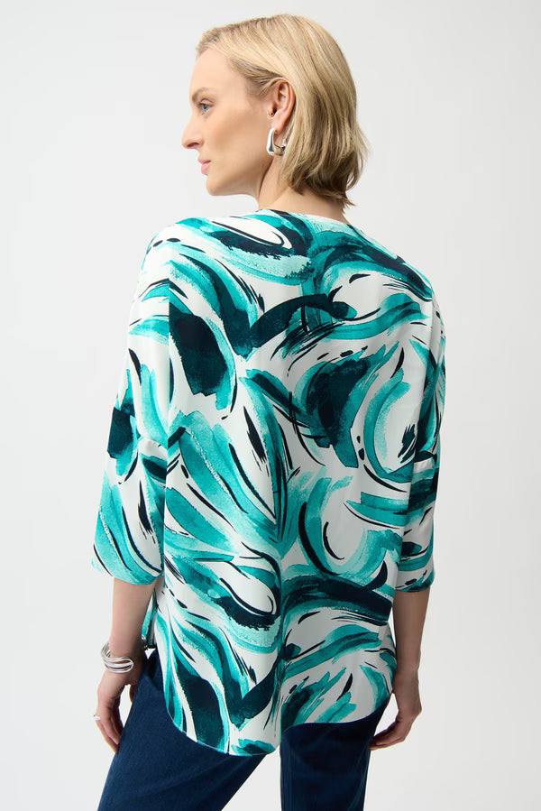 Casual Abstract V-neck Top Style 261284
