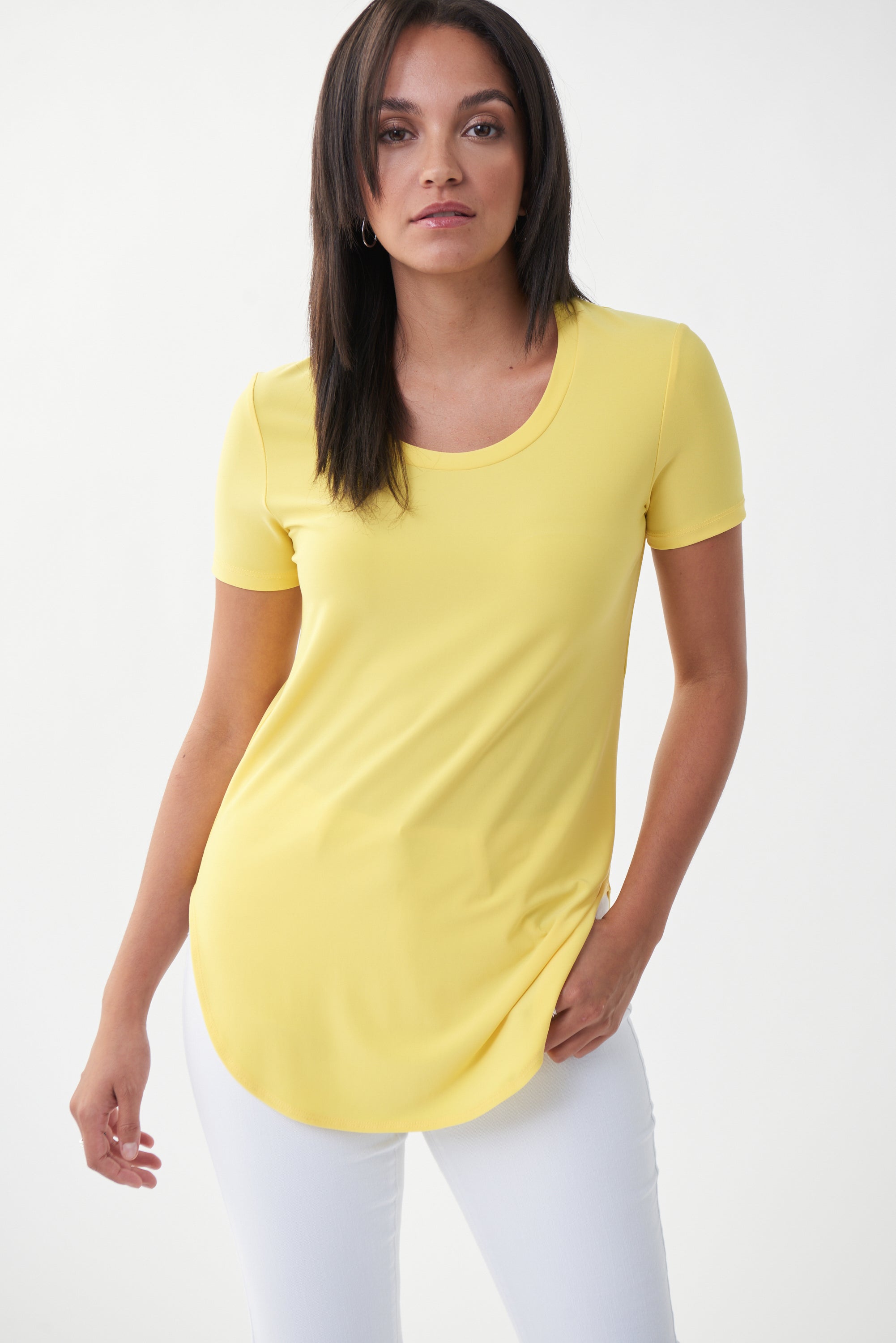 Rounded Hem Tee in Limoncello 183220 - After Hours Boutique
